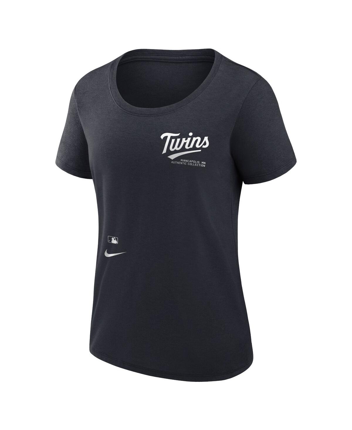 Nike Women's Navy Minnesota Twins Authentic Collection Performance Scoop Neck T-shirt In Navy