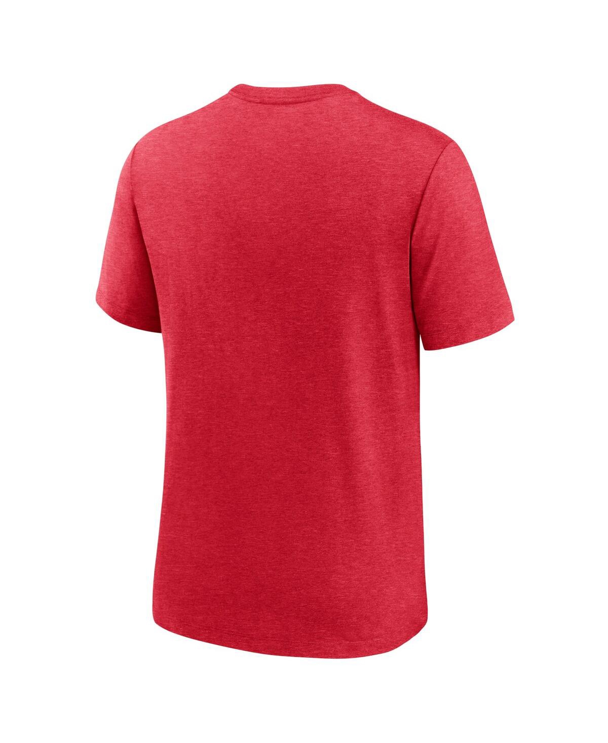 Nike Men'sCincinnati Reds Cooperstown Collection Local Stack Tri-Blend T-Shirt - Heather Red