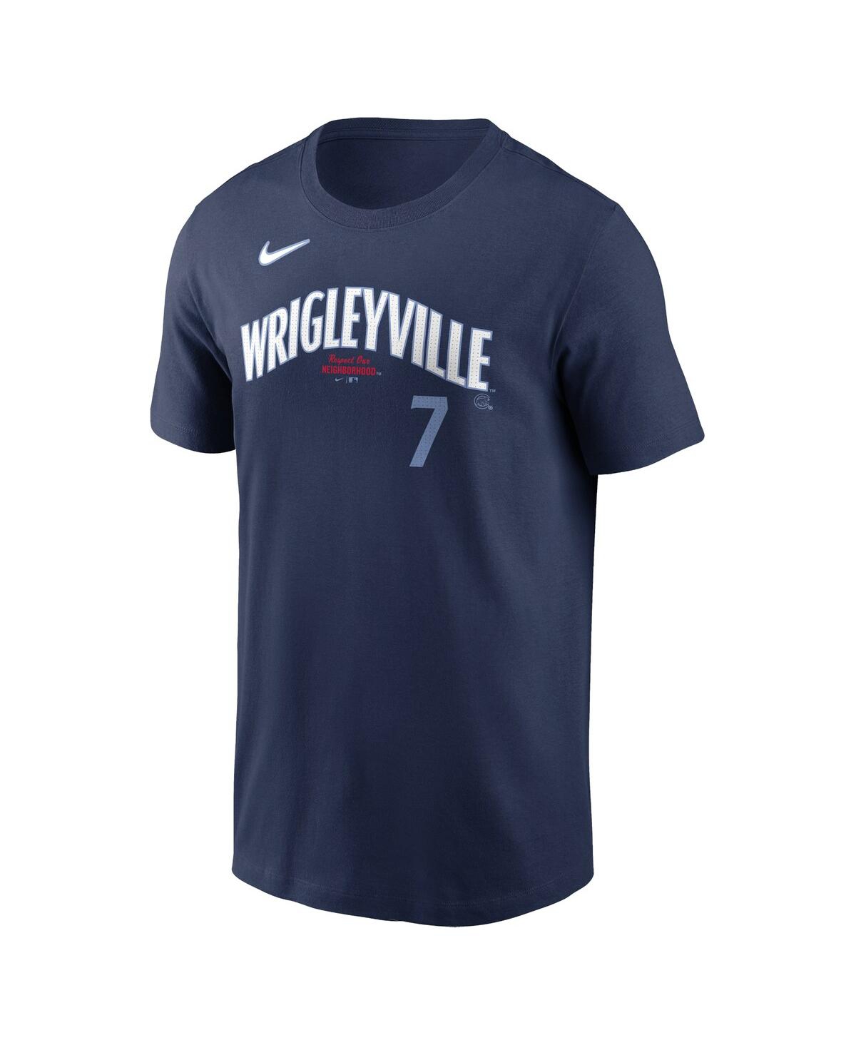 Nike Men's Dansby SwansonNavy Chicago Cubs City Connect Fuse Name Number T-Shirt