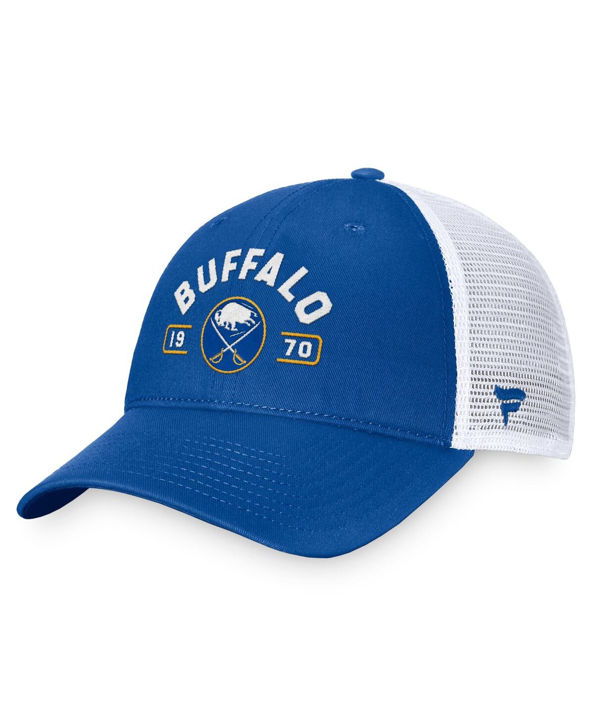 Fanatics Men'sWhite Buffalo Sabres Free Kick Trucker Adjustable Hat - Royal, White