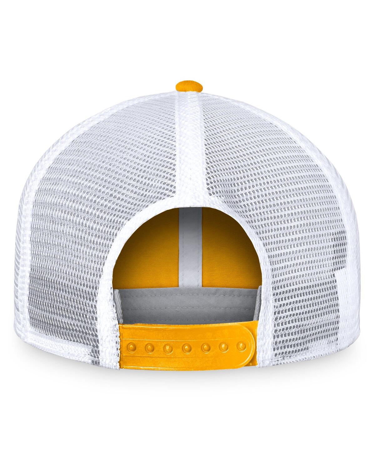 Fanatics Men's Gold/white Nashville Predators Free Kick Trucker Adjustable Hat In Gold,white