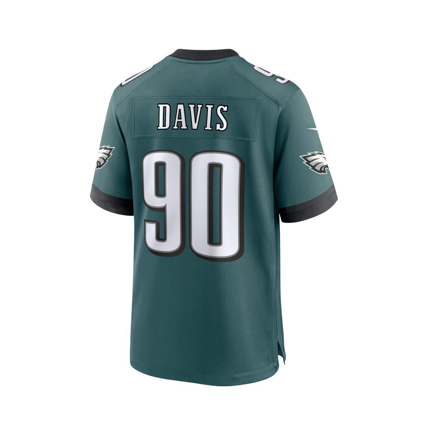 Мужской топ Nike Jordan Davis Midnight Philadelphia Eagles Alternate Game Jersey, цвет: Зелёный — фото 2