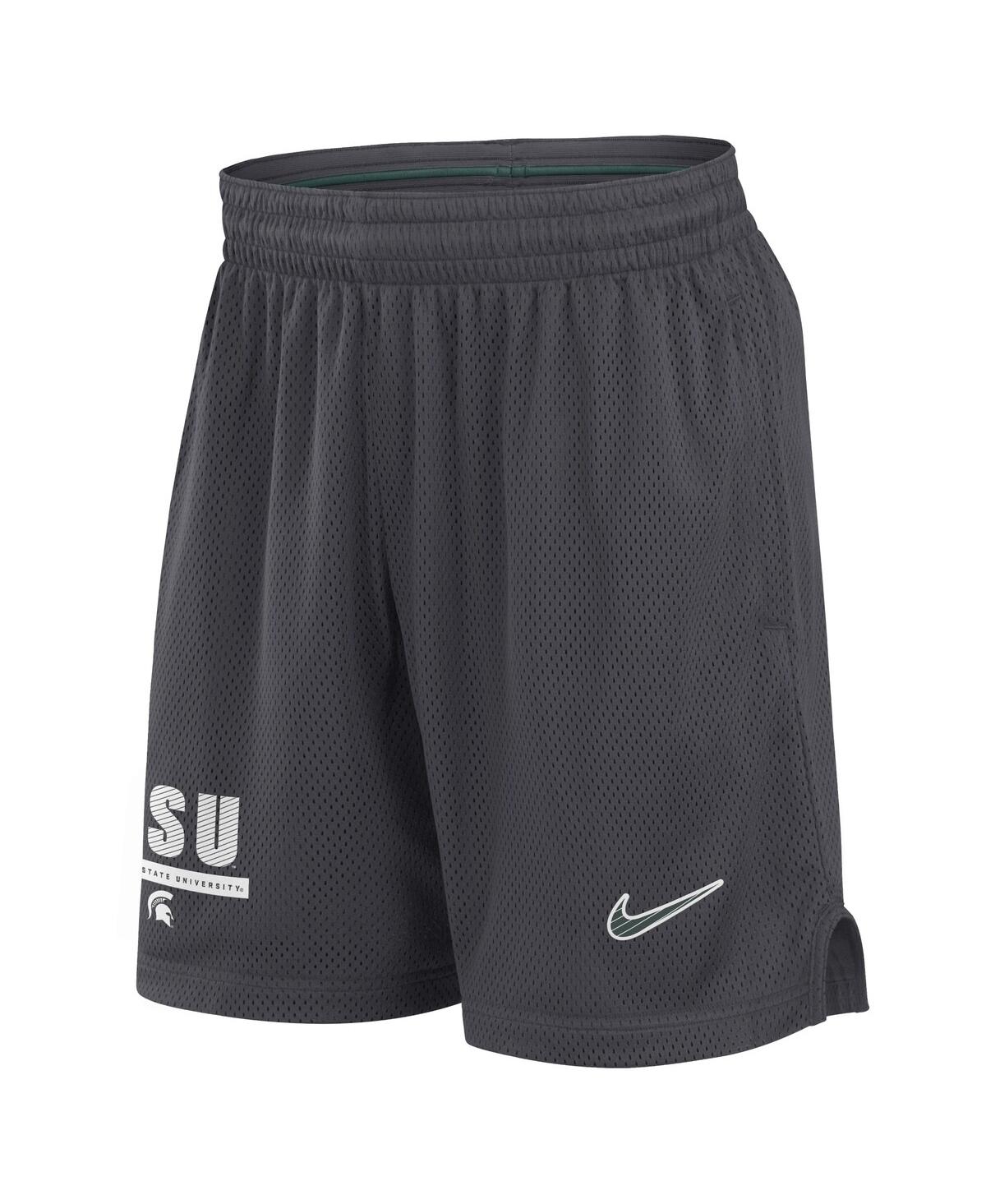 Nike Men'sMichigan State Spartans 2024 Sideline Mesh Shorts - Anthracite, Green