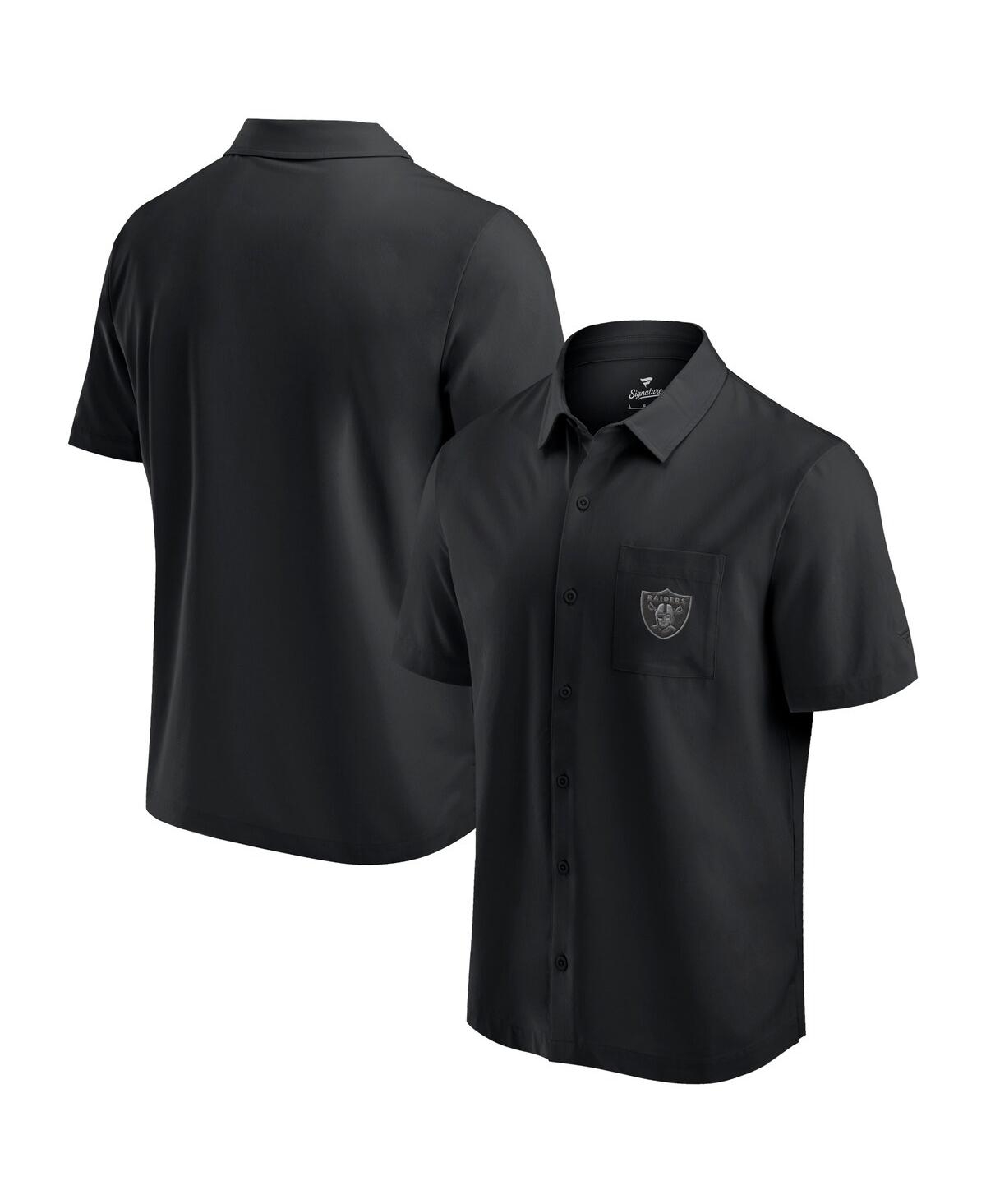 Fanatics Men's Black Las Vegas Raiders Front Office Button-up T-shirt In Black