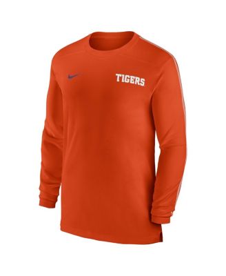 Men's Orange Clemson Tigers 2024 Sideline Coach UV Performance Long Sleeve T-Shirt