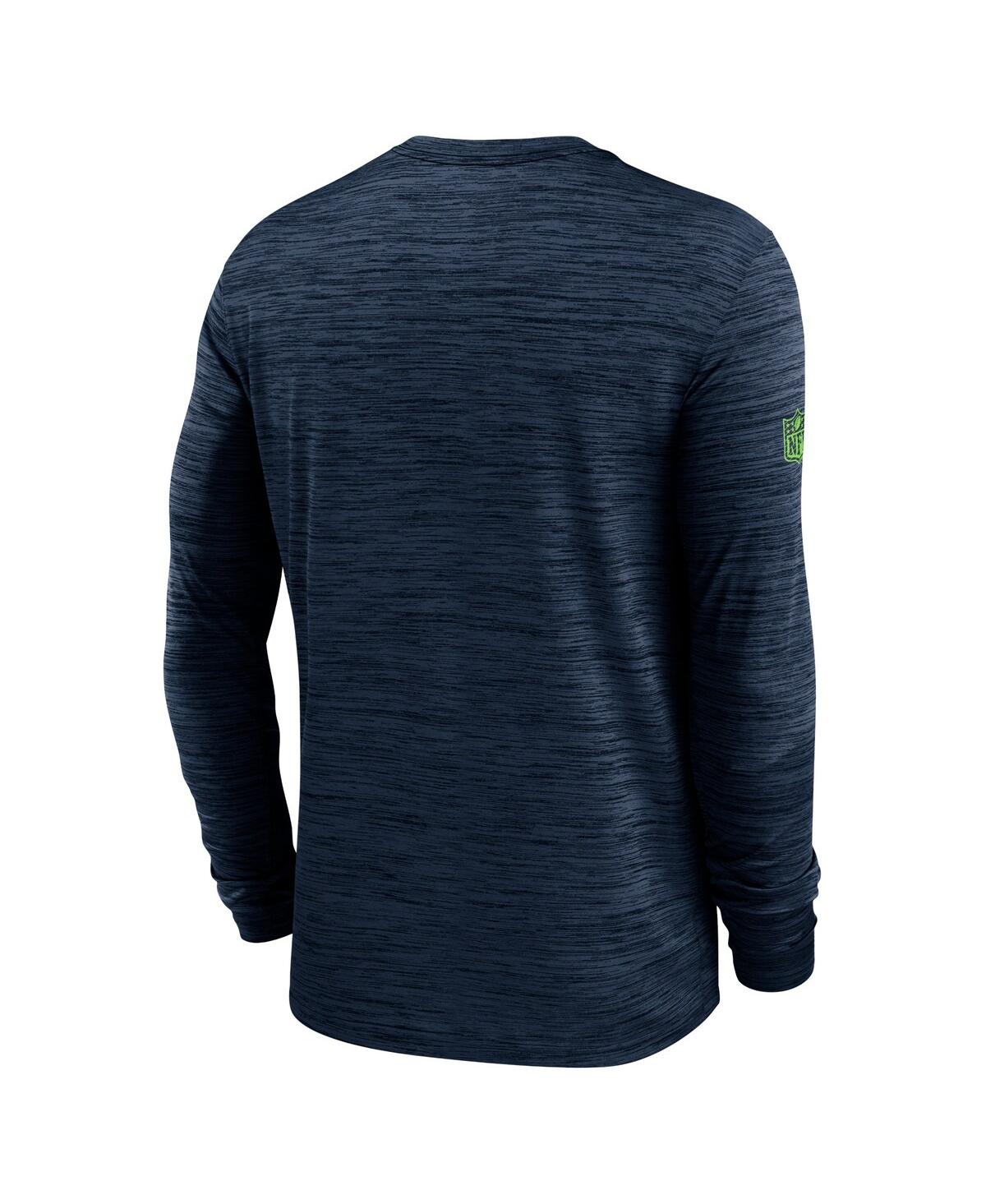 Nike Men's College Navy Seattle Seahawks 2024 Sideline Velocity Performance Long Sleeve T-shirt In College Navy