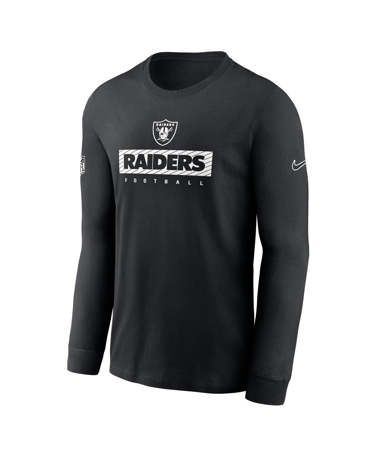 Nike Men'sLas Vegas Raiders Sideline Performance Long Sleeve T-Shirt - Black