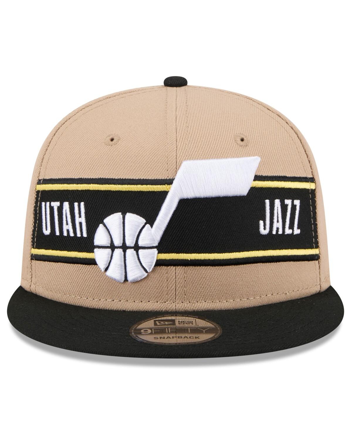 New Era Men's TanUtah Jazz 2024 Nba Draft 9FIFTY Snapback Hat - Black