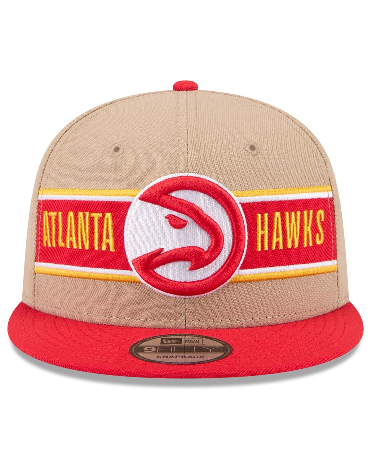 New Era Men's Tan/red Atlanta Hawks 2024 Nba Draft 9fifty Snapback Hat In Red