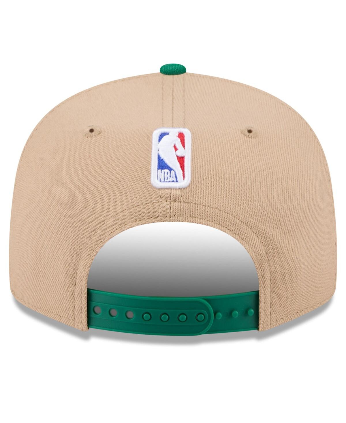 Shop New Era Men's Tan/kelly Green Boston Celtics 2024 Nba Draft 9fifty Snapback Hat
