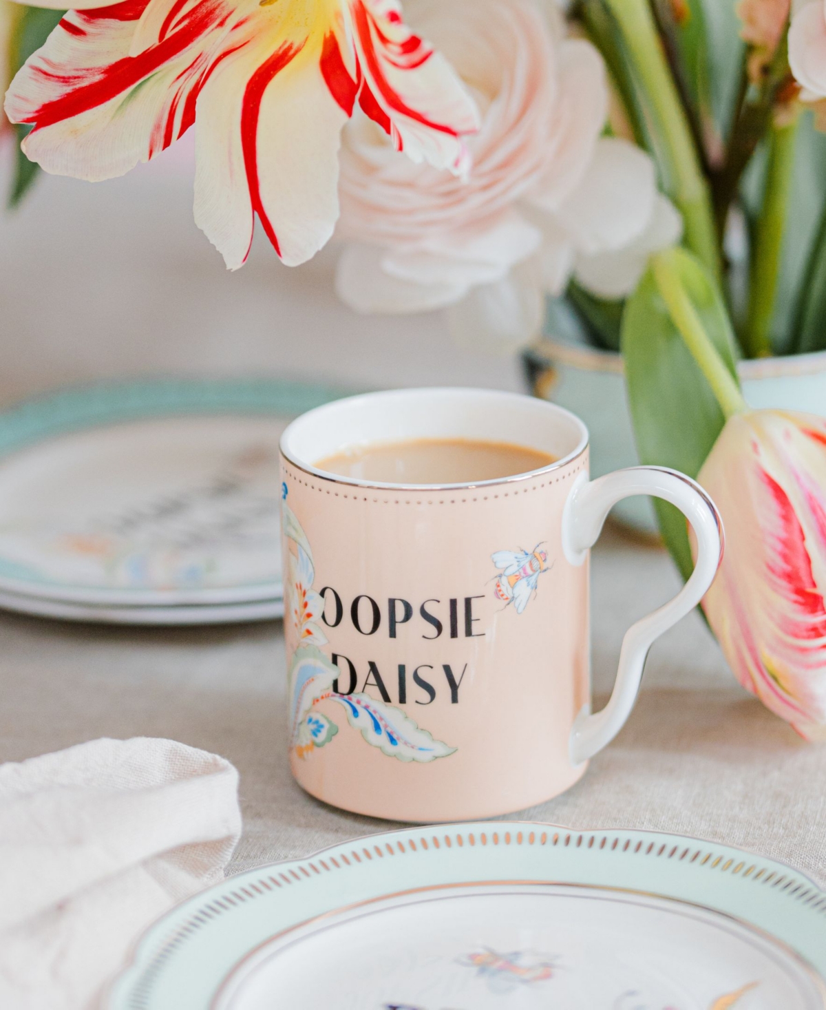 YVONNE ELLEN FLORAL TEAPOT AND 2 SMALL MUGS SET 