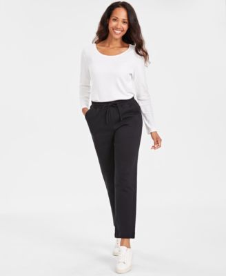 Women's Mid-Rise Drawstring-Waist Fleece Pant, Created for Macy's