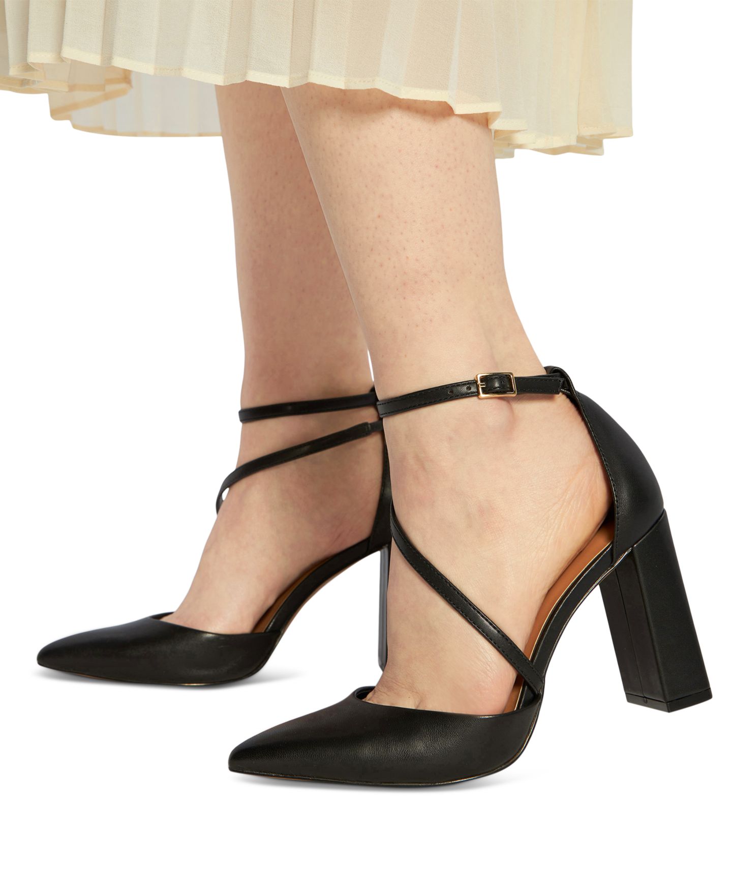 Женские туфли ALDO Milley Two-Piece Strappy Pointed-Toe Pumps, цвет: Чёрный — фото 6