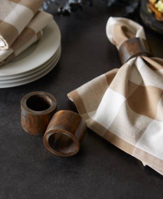 Wood Band Napkin Ring Set of 6