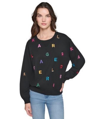 KARL LAGERFELD PARIS - Women's Embroidered Crewneck Top