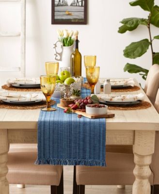 Variegated Fringe Table Runner, 13x72 Inches