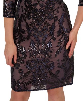 Women's V-Neck 3/4-Sleeve Sheath Dress