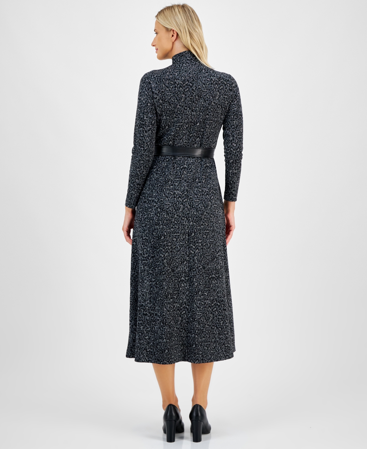 Anne Klein Women's Leopard-Print Fit & Flare Dress