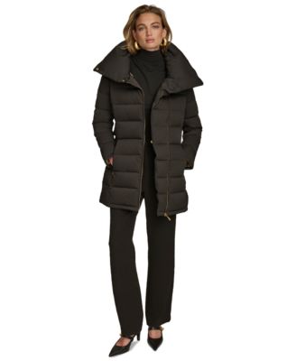 Women's Belted Asymmetric Puffer Coat
