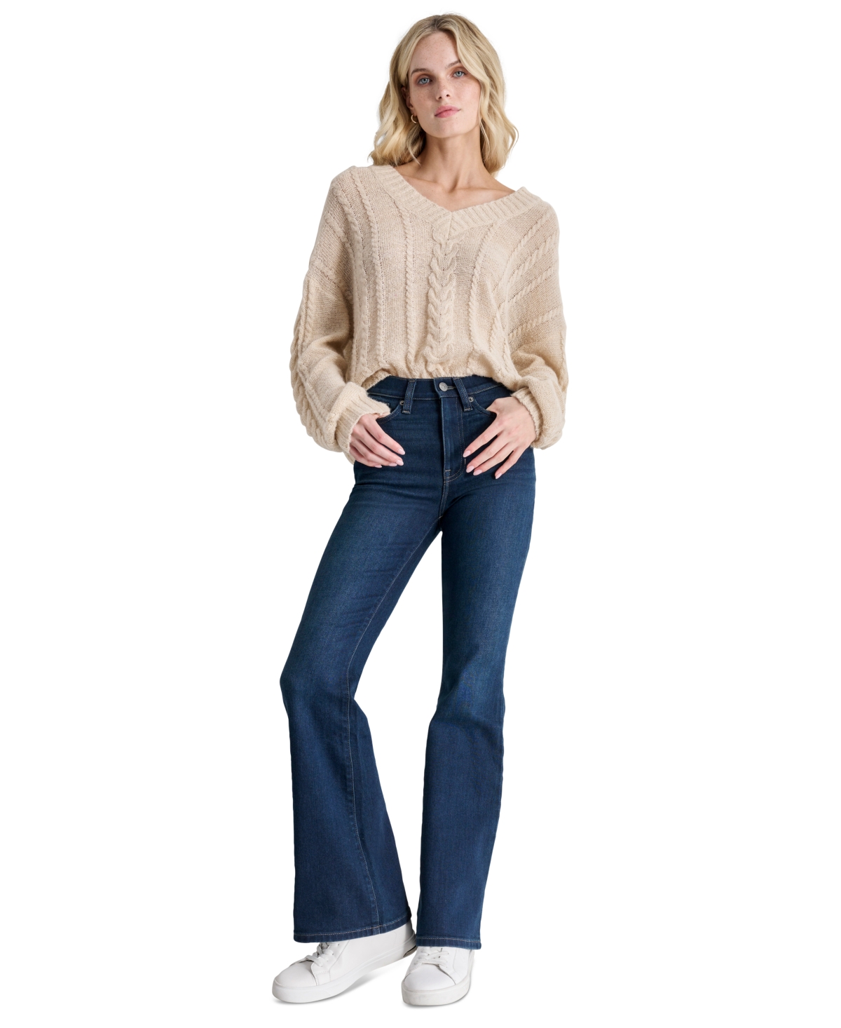 Petite Williamsburg High-Rise Flare-Leg Jeans - Dekalb Wash