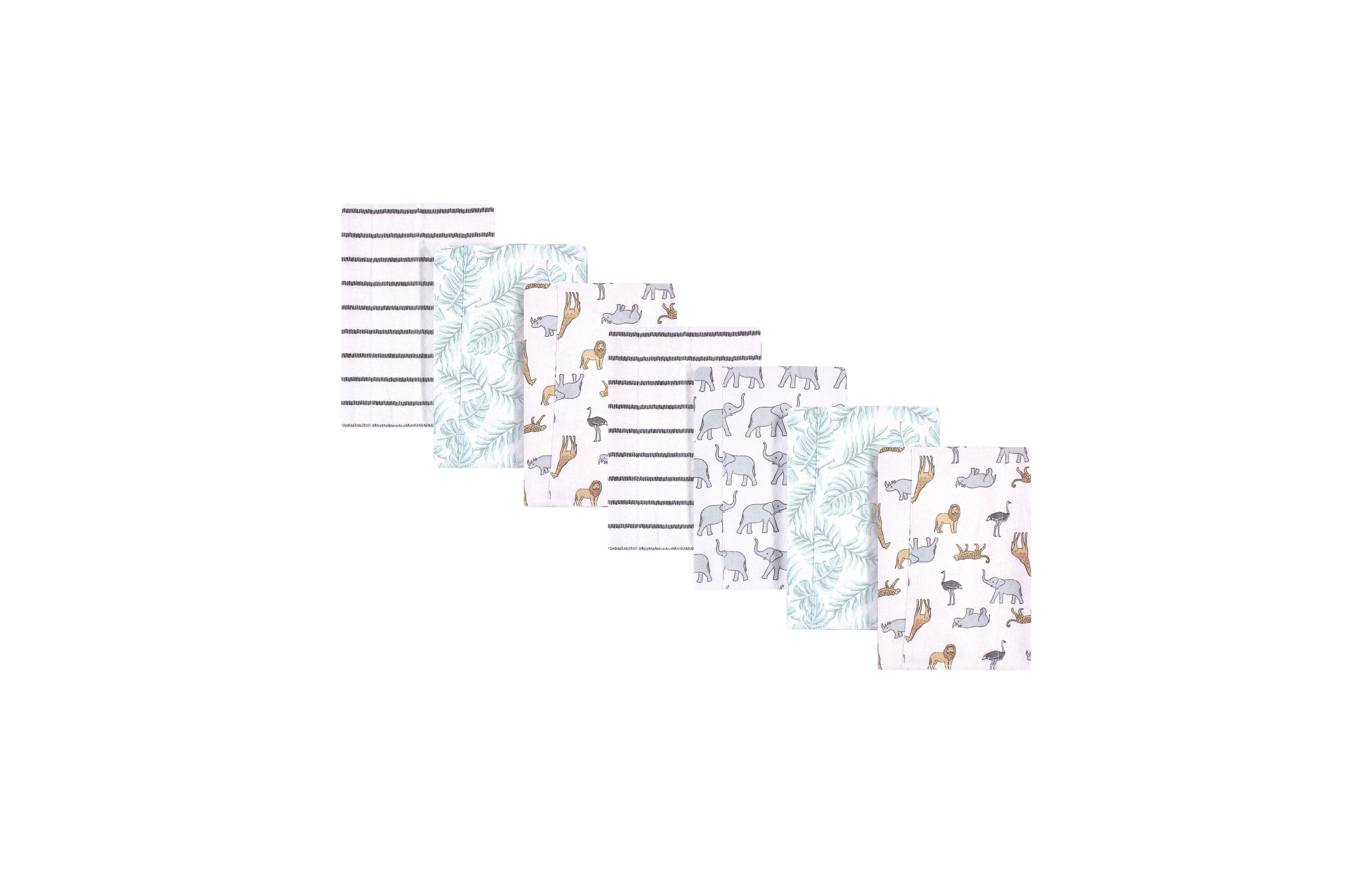 Hudson Baby Unisex Soft Flannel Burp Cloths 7-Pack for Babies