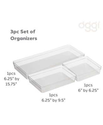 Set of 3 Clear Drawer Organizers