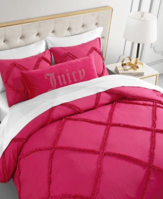 Diamond Ruffle 3 Piece Reversible Comforter Set, Full/Queen