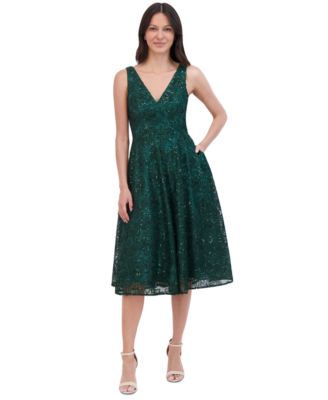 Eliza J Women s Sequin Soutache Sleeveless A Line Dress Macy s