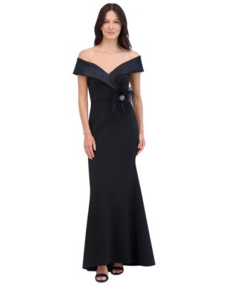 Eliza J - Women's Off-The-Shoulder Crossover-Neck Gown