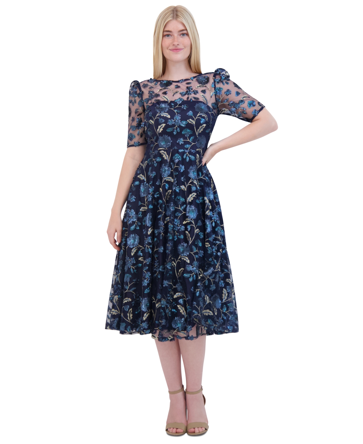 Eliza j cuff sleeve dress shop