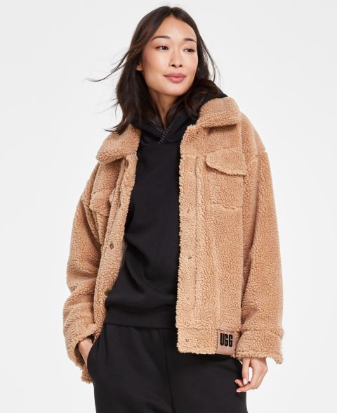 Женская куртка UGG Frankie Sherpa Fleece Trucker, цвет: Верблюжий коричневый