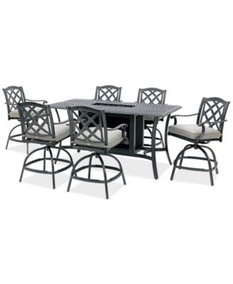 Wythburn 7-pc. Outdoor Bar Height Fire Pit Chat Set, Created for Macys