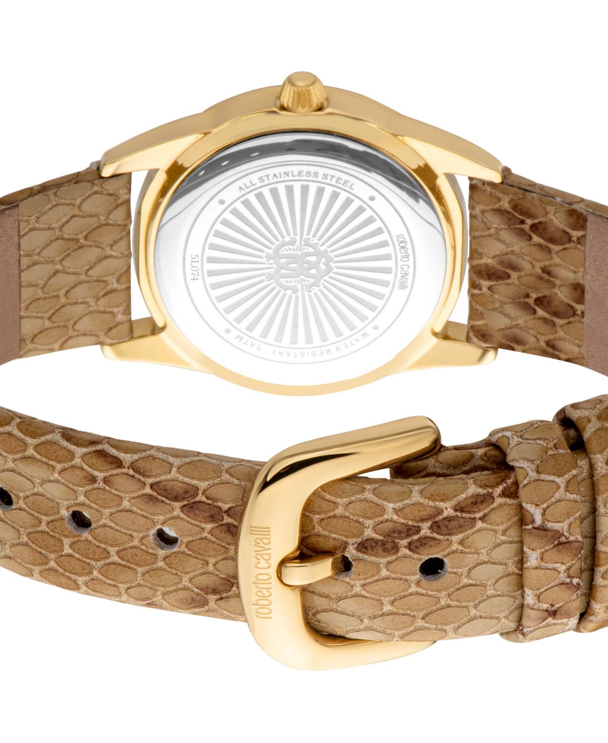 ROBERTO CAVALLI WOMEN'S QUARTZ BROWN LEATHER WATCH 28MM 