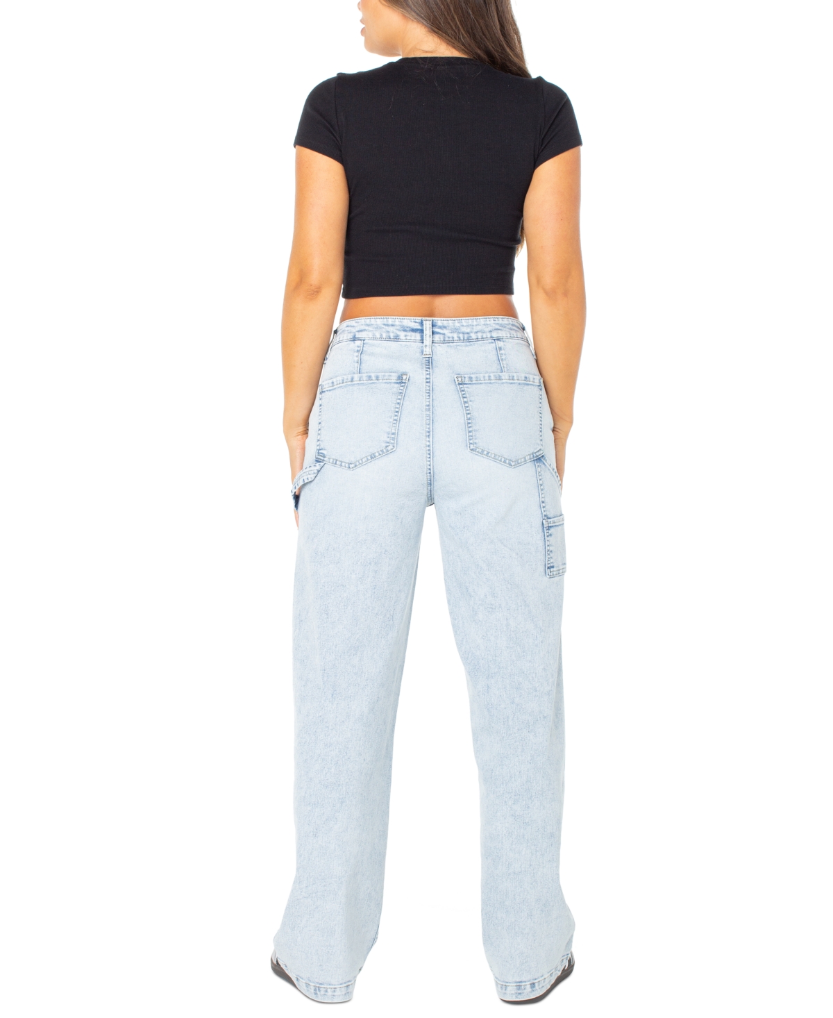 Celebrity Pink Juniors' Curvy Wide-Leg Carpenter Jeans