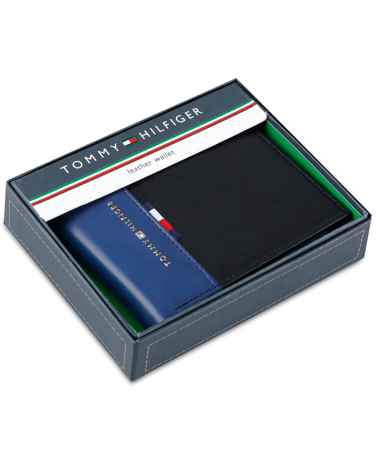 Мужской кошелёк Tommy Hilfiger RFID Pop Color Leather Bifold Wallet, цвет: Синий / Чёрный — фото 7