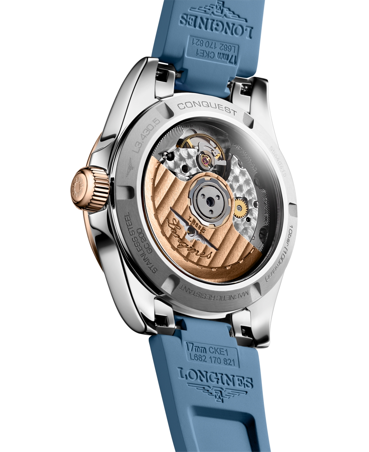 Shop Longines Women's Swiss Automatic Conquest Blue Rubber Strap Watch 34mm In No Color