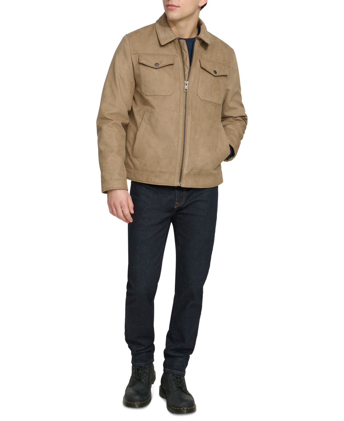 Tommy Hilfiger Men's Faux Suede Trucker Jacket