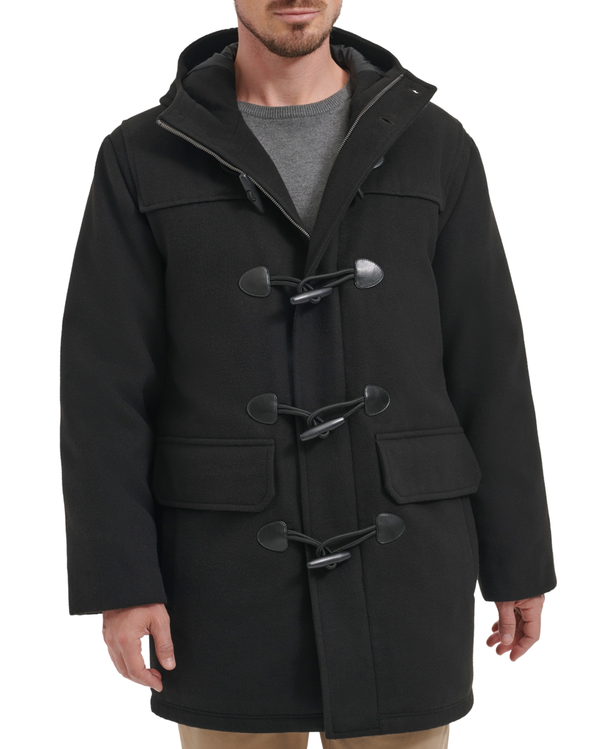 TOMMY HILFIGER MEN'S WOOL BLEND TOGGLE JACKET 