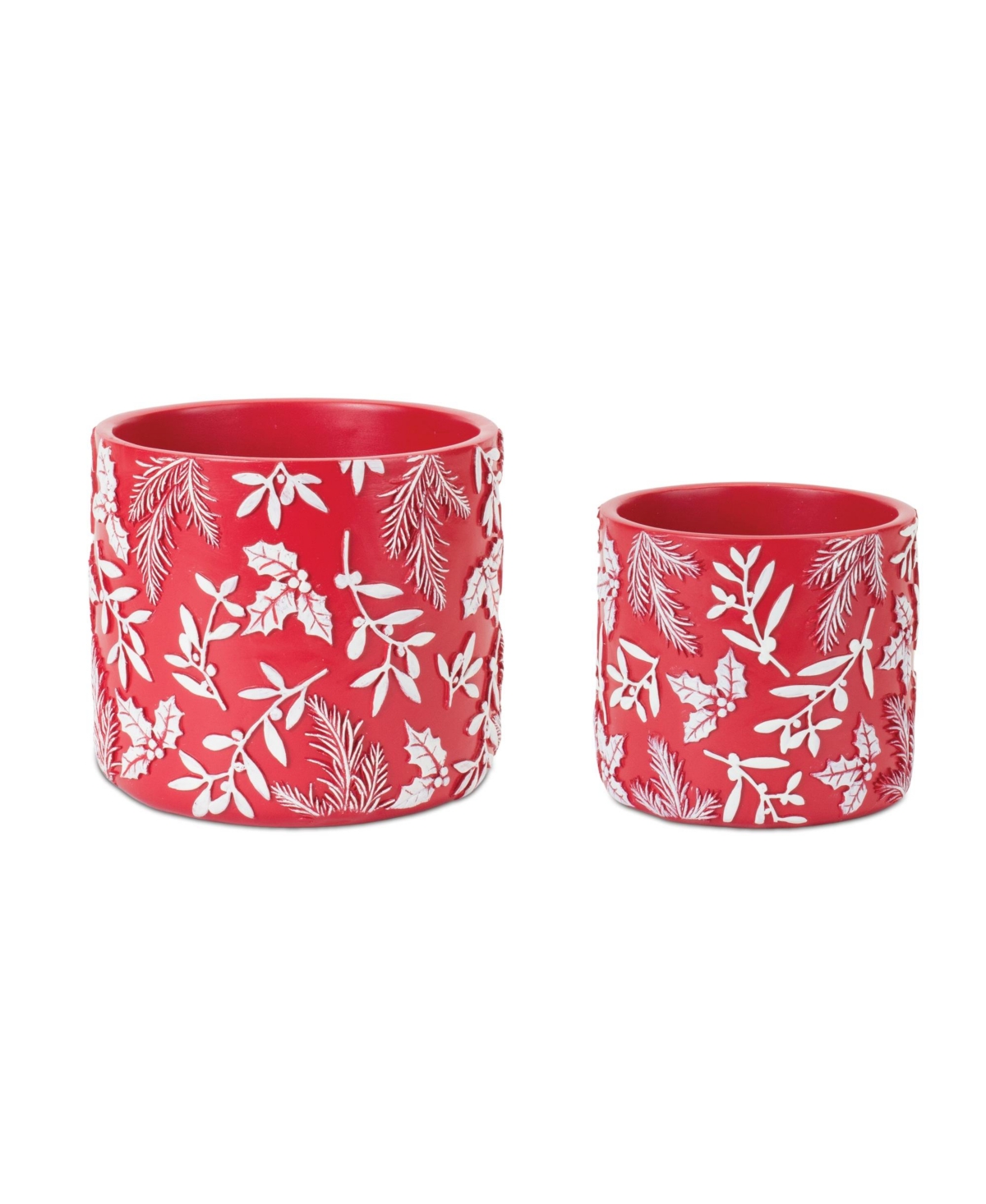 Winter Foliage Planter (Set of 2) - Red, White