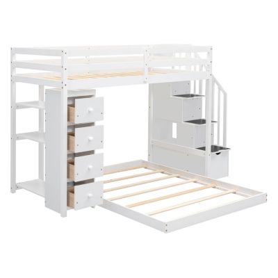 Streamdale Versatile Bunk Bed with Storage and Shelves