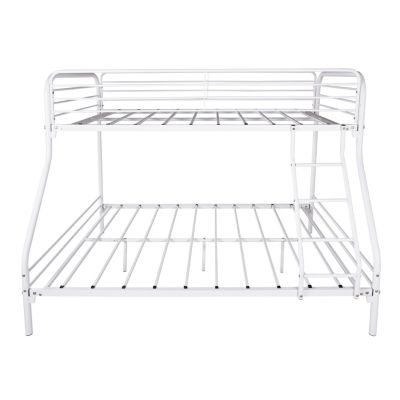 White Metal Twin Over Full Bunk Bed