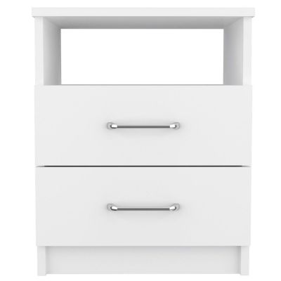 Napoles Nightstand, Superior Top, Two Drawers, One Shelf