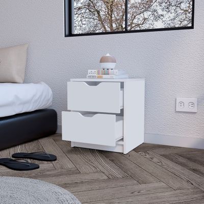 Nightstand Gandu, Two Drawers, Wengue Finish