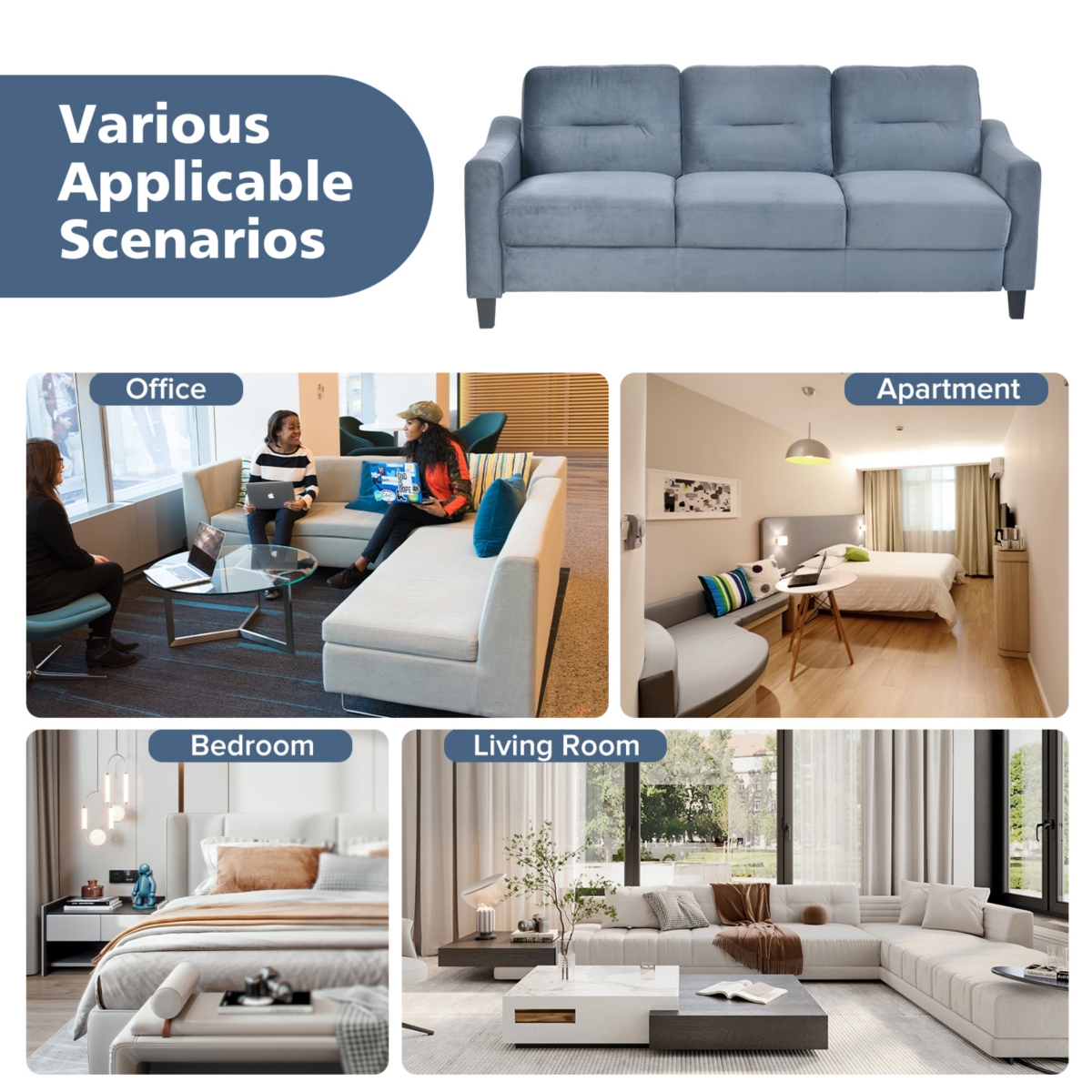 Streamdale Furniture Couch Comfortable Sectional Couches And Sofas For Living Room Bedroom Office Small Space