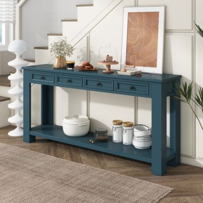 Console Table with Storage and Shelf for Entryway