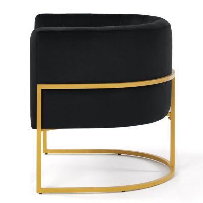 Golden Metal Chair with Velvet Upholstery