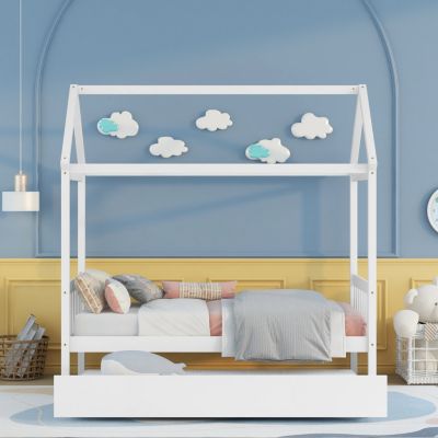 House Twin Bed With Trundle