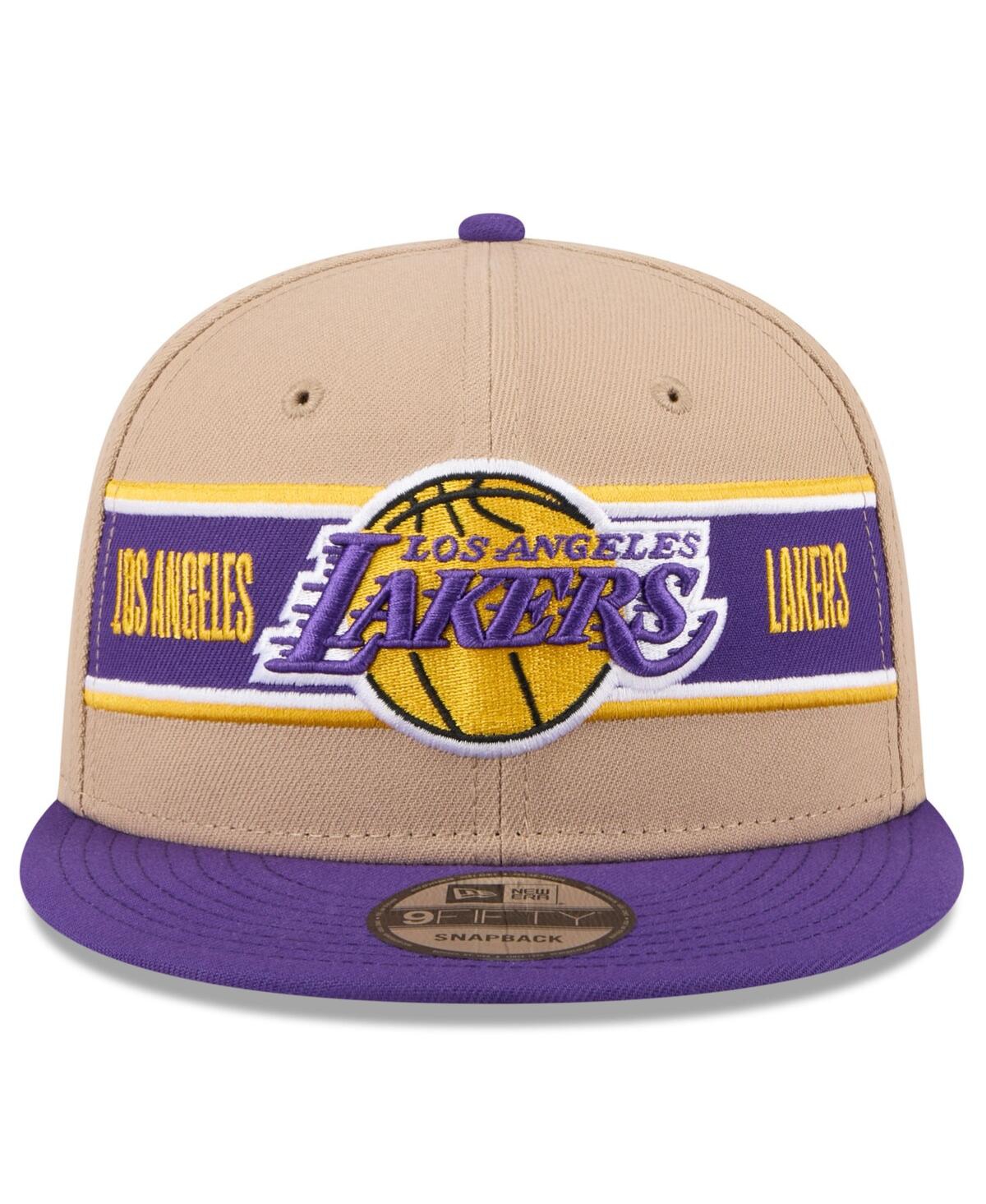 New Era Men's Tan/purple Los Angeles Lakers 2024 Nba Draft 9fifty Snapback Hat In Tan,purple