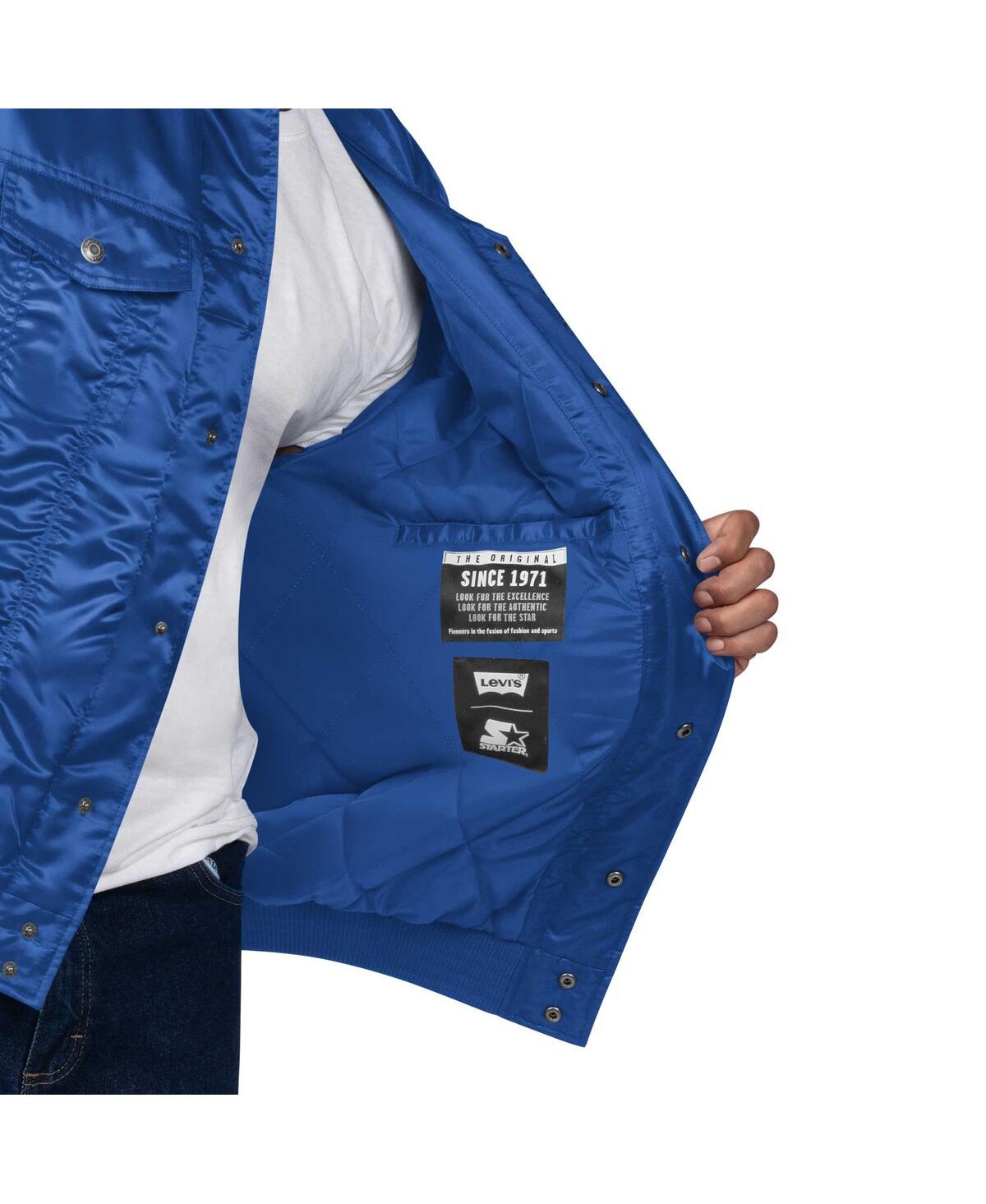 Levi's X Starter Men's Royal Buffalo Bills Silver Tab Trucker Full-snap Jacket In Royal