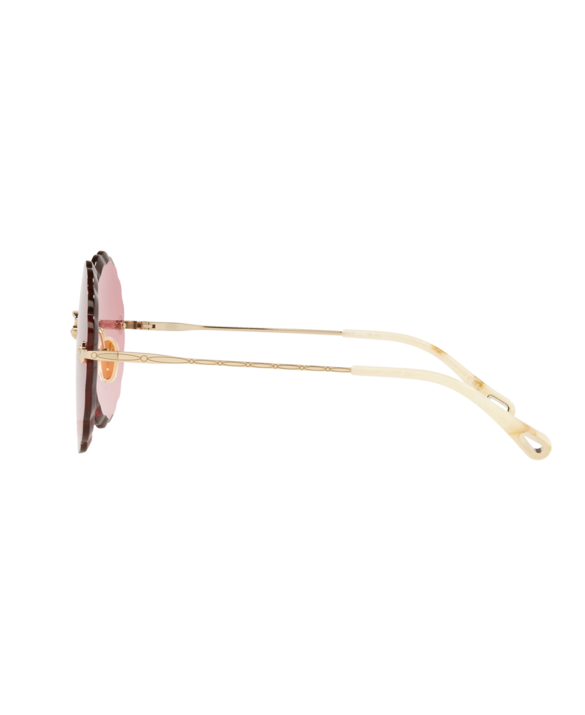 Chloé Ch0047s Metal Scalloped Round-frame Sunglasses In Pink Grad